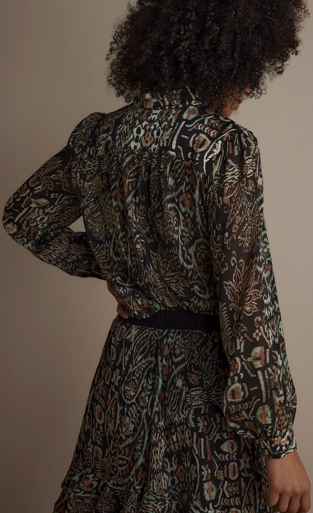 Summum Brown Print Top