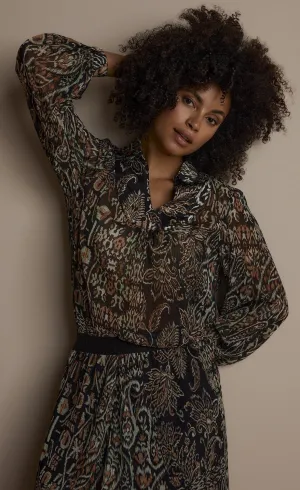 Summum Brown Print Top