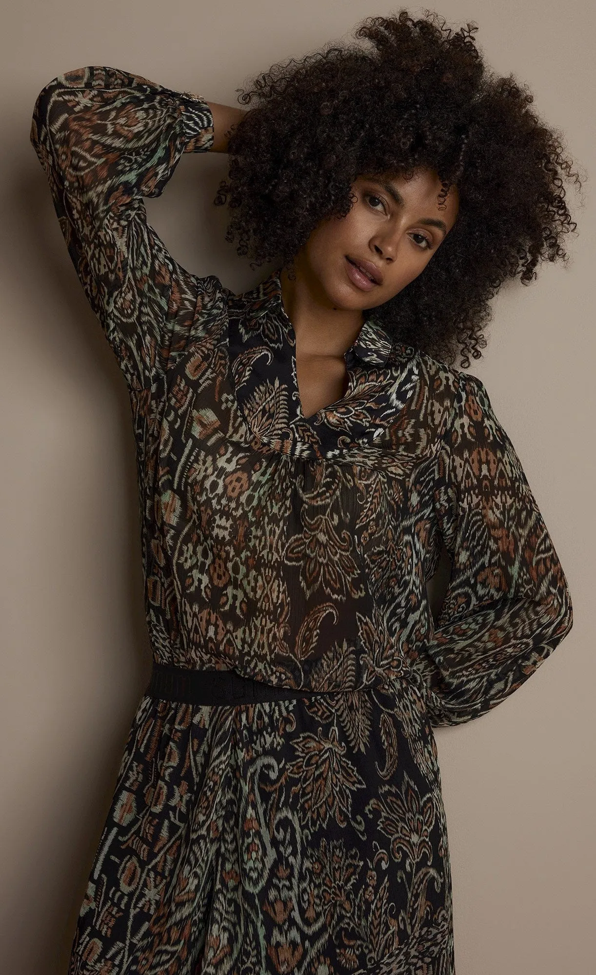 Summum Brown Print Top