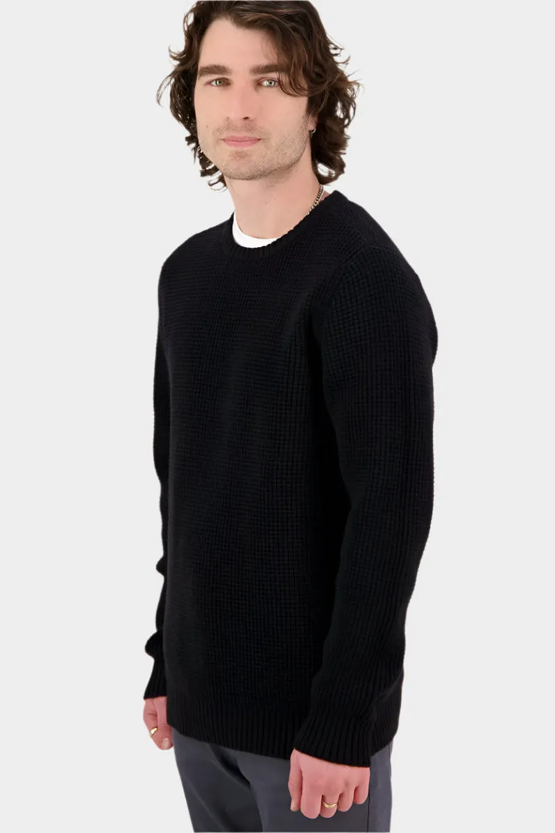 Swanndri Men's Fistral Waffle Knit - Black