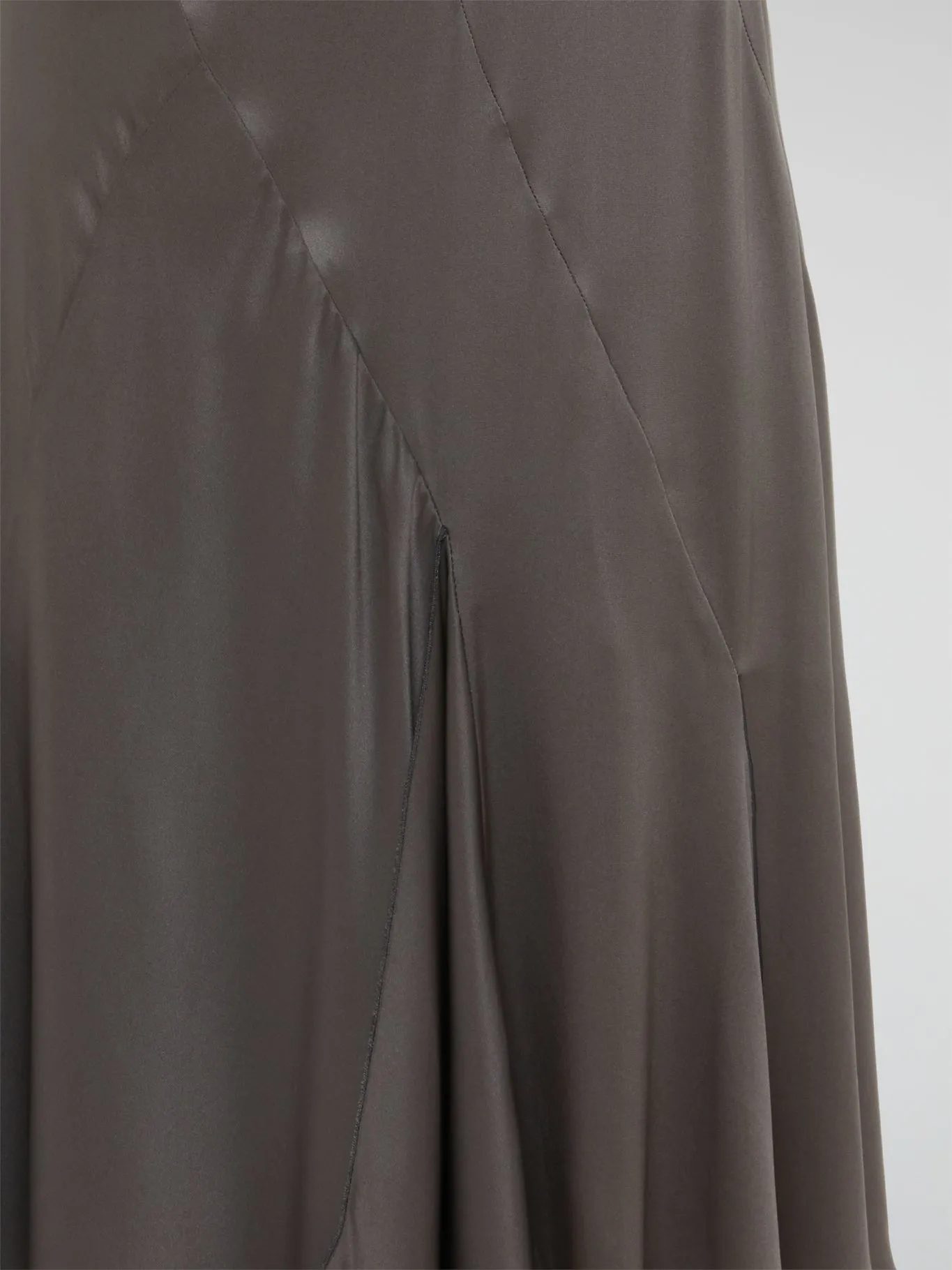 Taupe Godet Midi Skirt