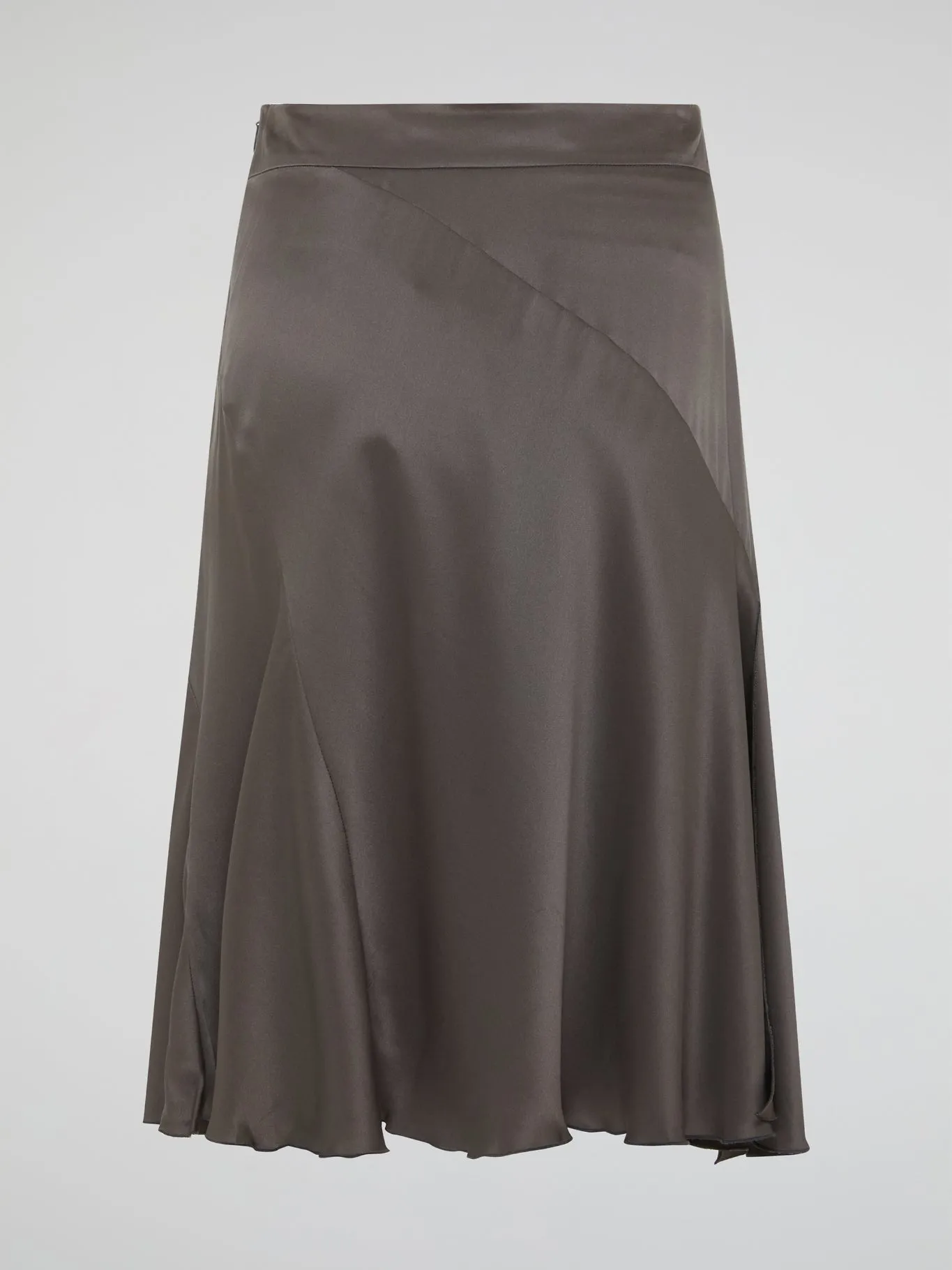 Taupe Godet Midi Skirt