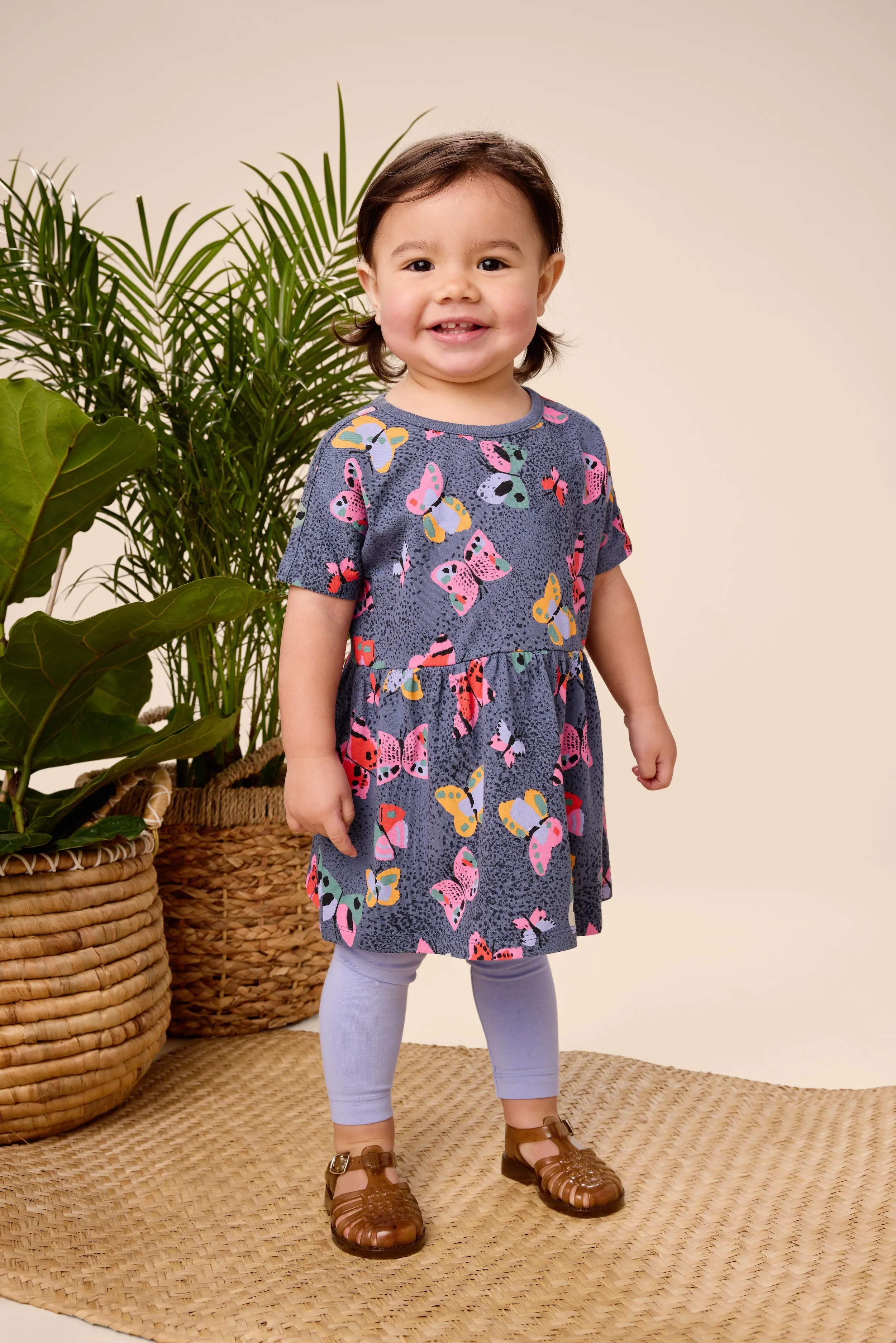 Tea Short Sleeve Twirl Dress