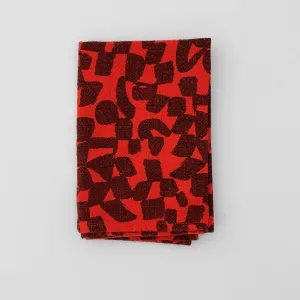 Tea Towel - Checks - Lentil - Tomato