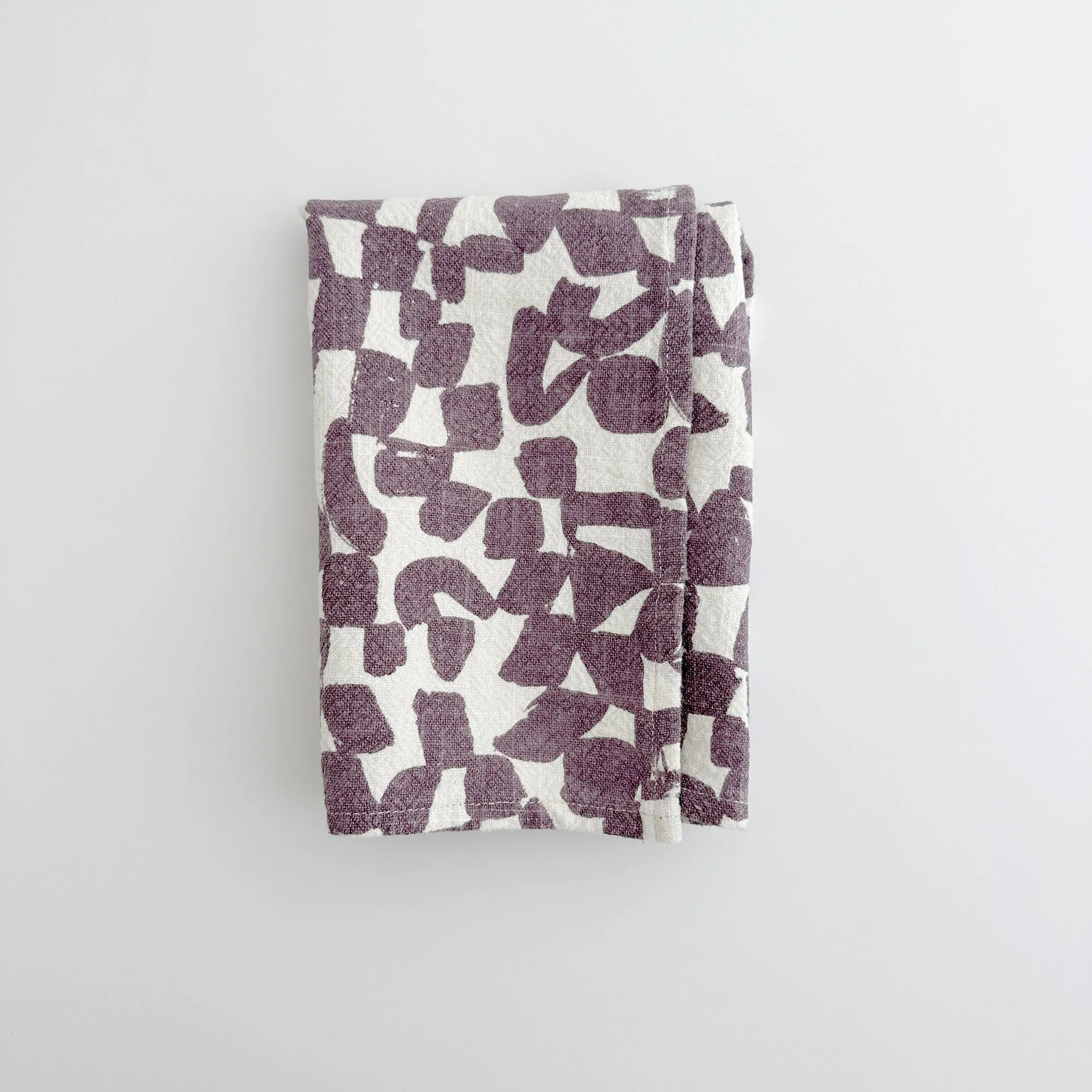 Tea Towel - Checks - Plum