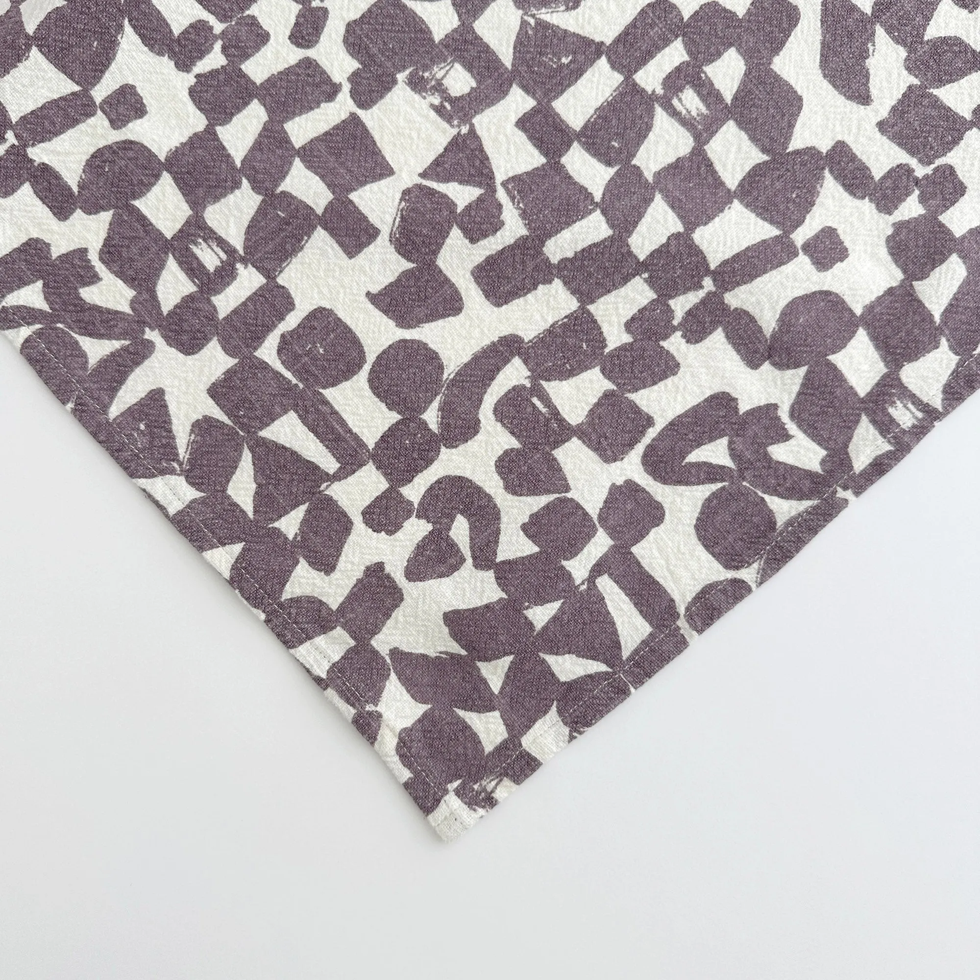 Tea Towel - Checks - Plum