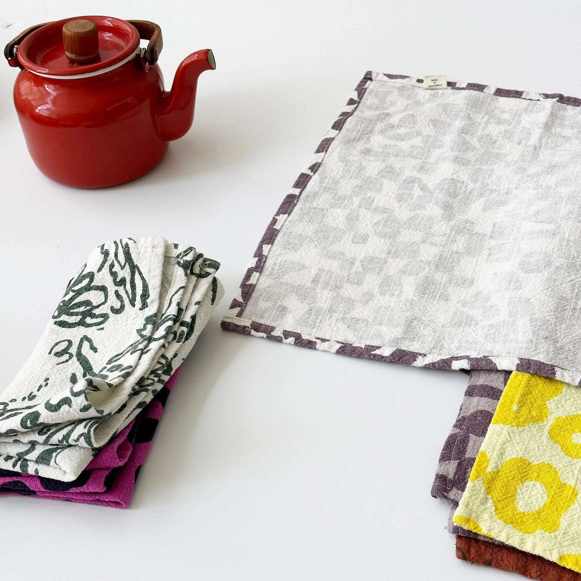 Tea Towel - Checks - Plum
