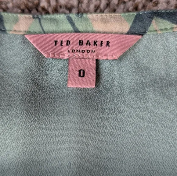 Ted Baker Vintage Sequined Silk Pleated Skirt 0