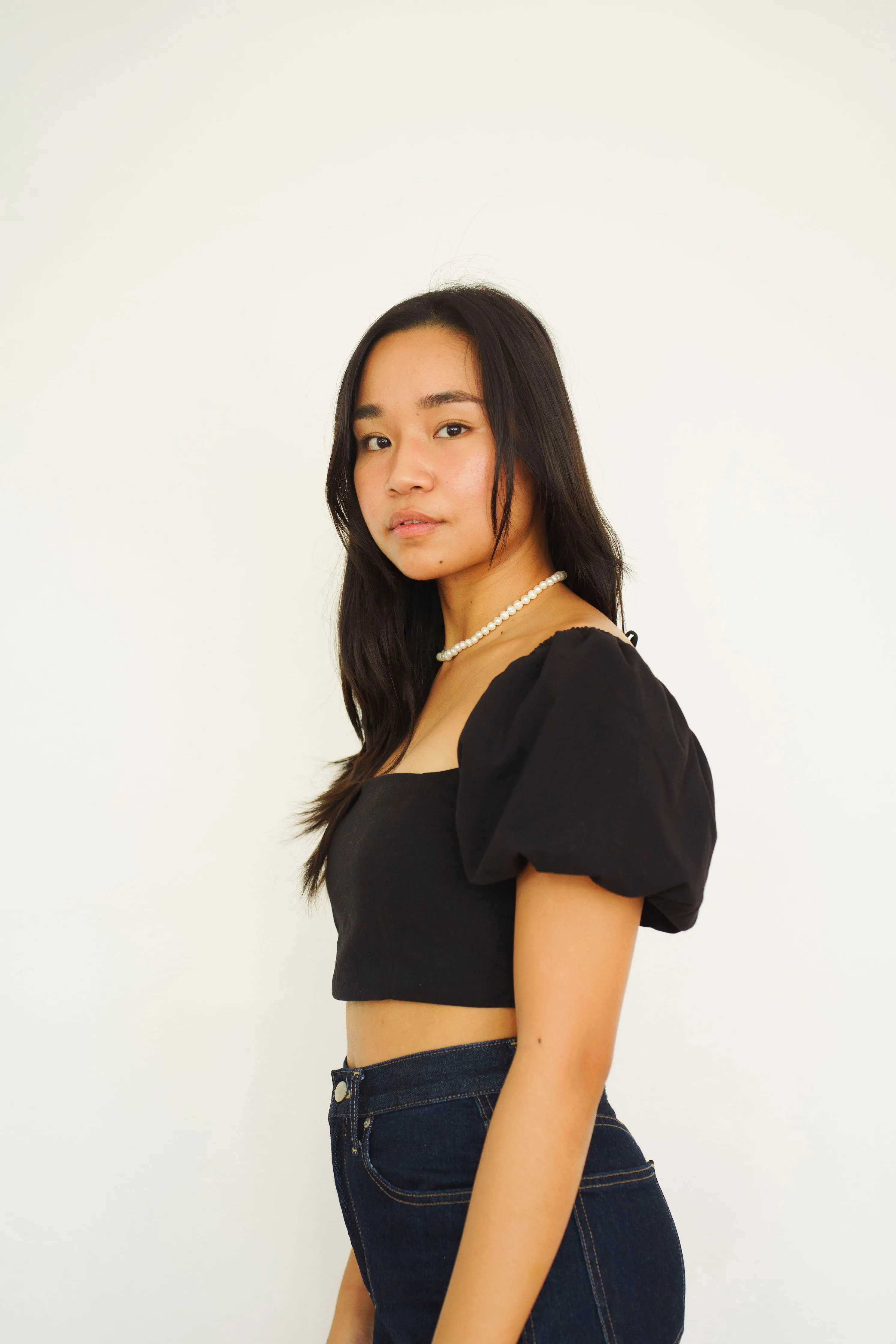 Terno Puff Sleeve Top Black