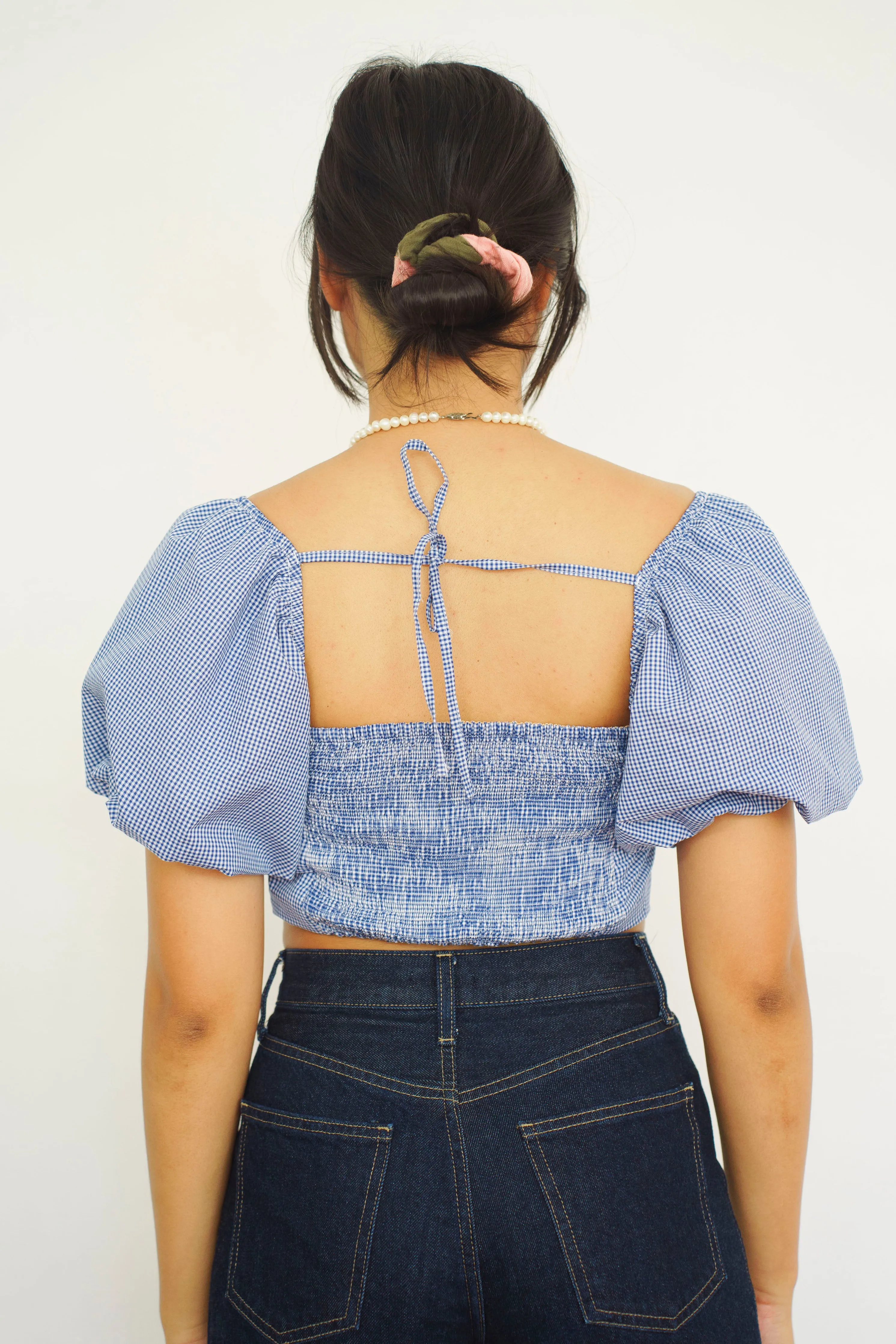 Terno Puff Sleeve Top Gingham