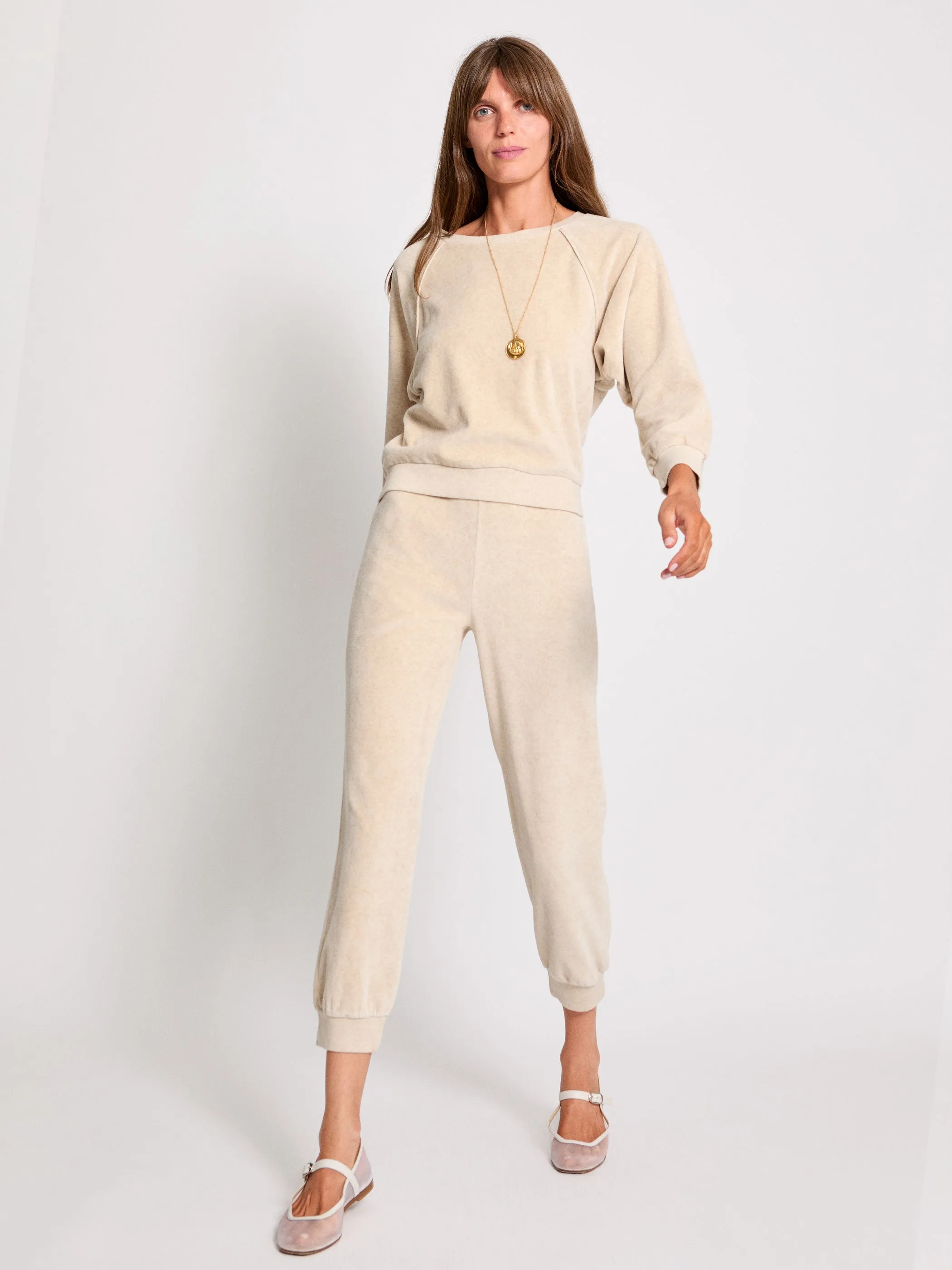 The Tinos Slim Track Pants in Velour
