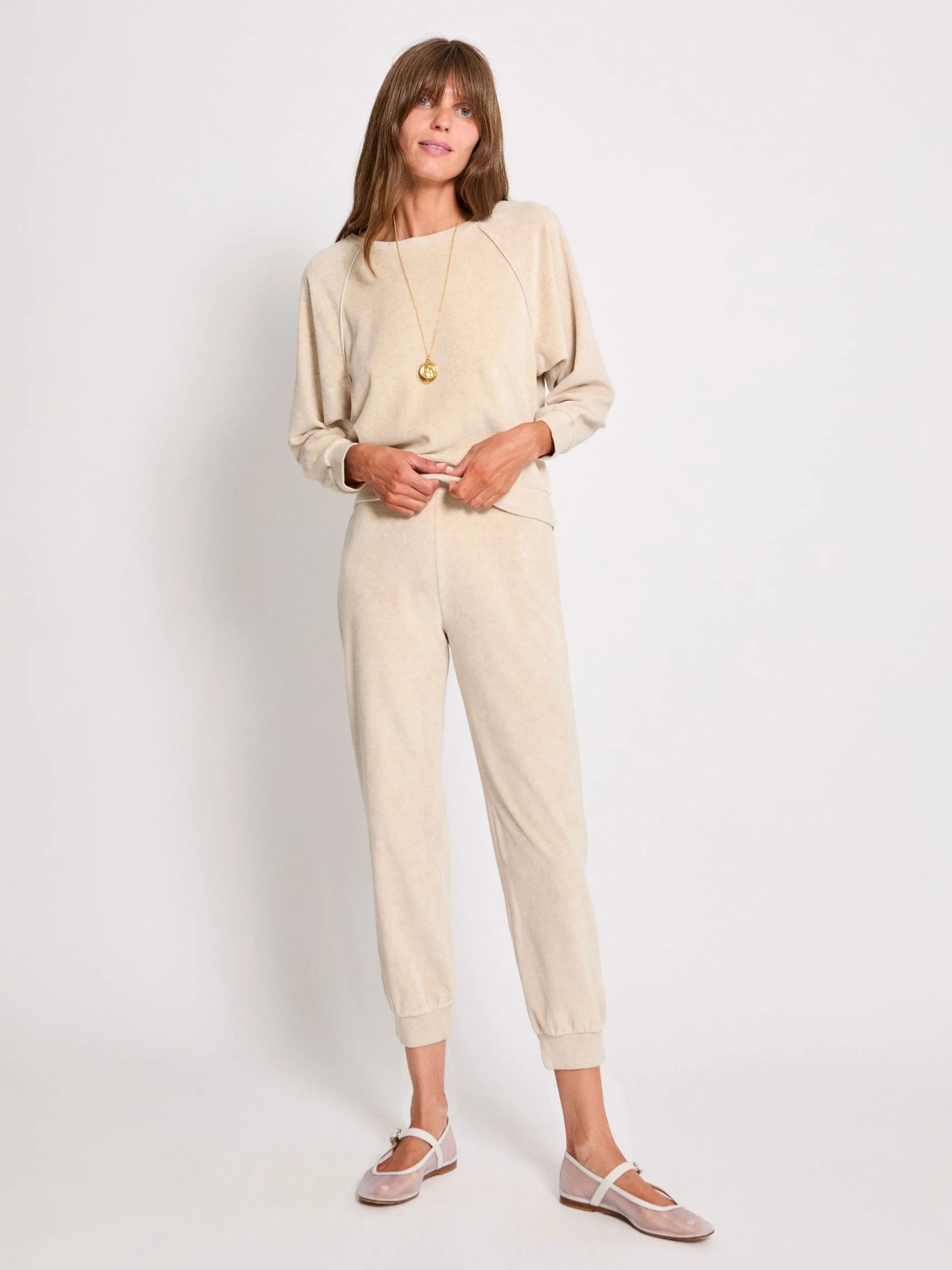 The Tinos Slim Track Pants in Velour
