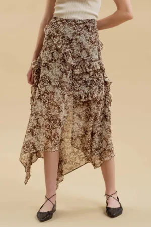 Thigh Slit Floral Skirt
