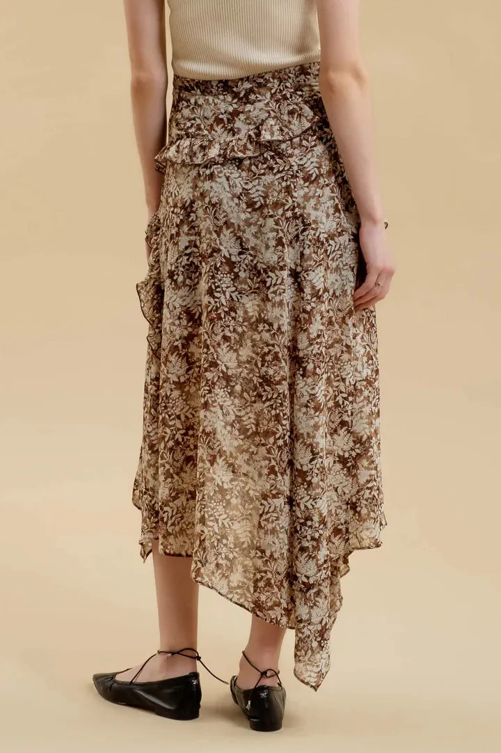 Thigh Slit Floral Skirt