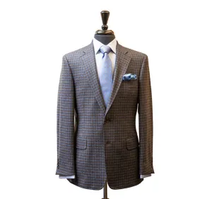 Toby Luper Signature Collection Blue & Brown Check Tweed