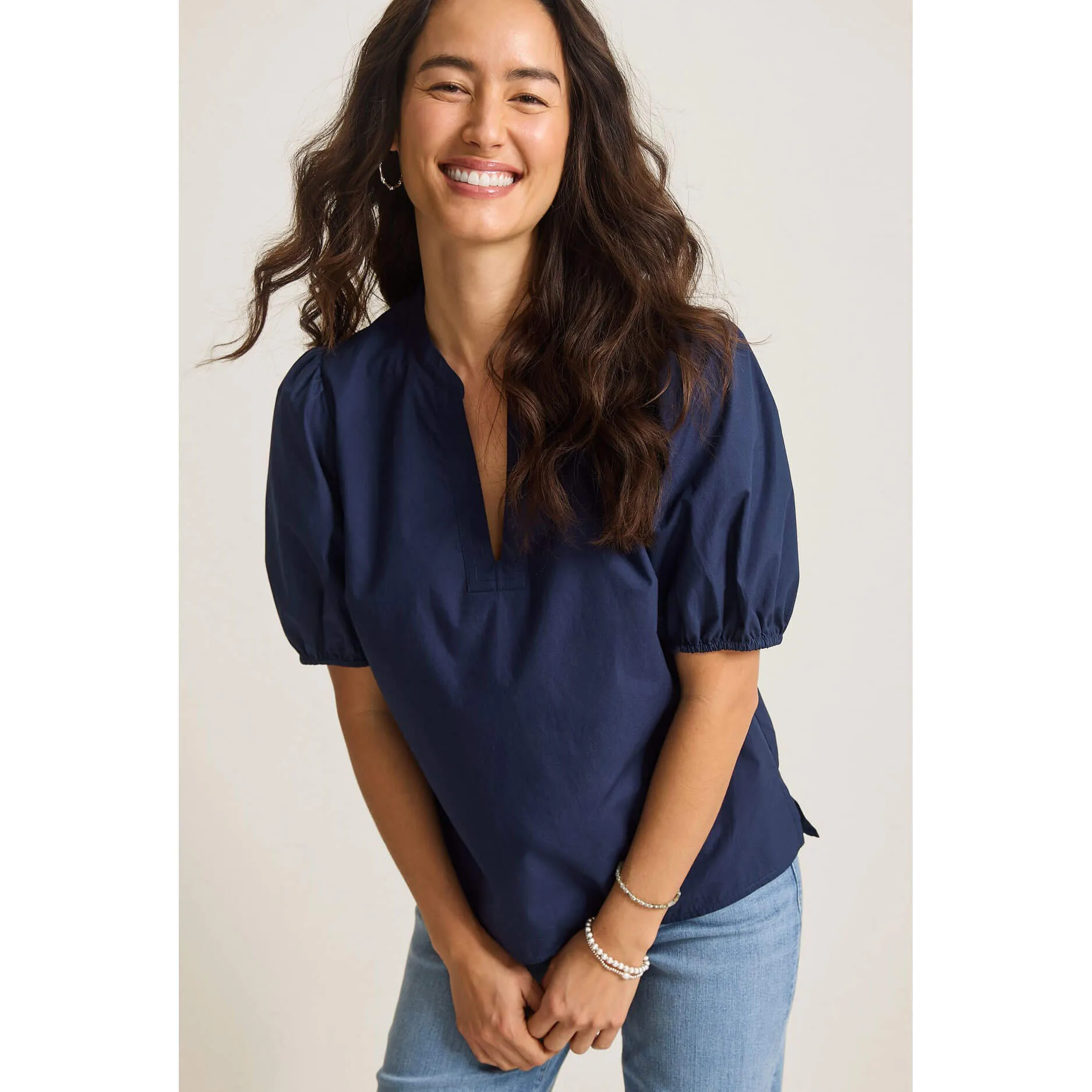 Tommy Bahama Women's Oceana Puff Short Sleeve Top - Coastline