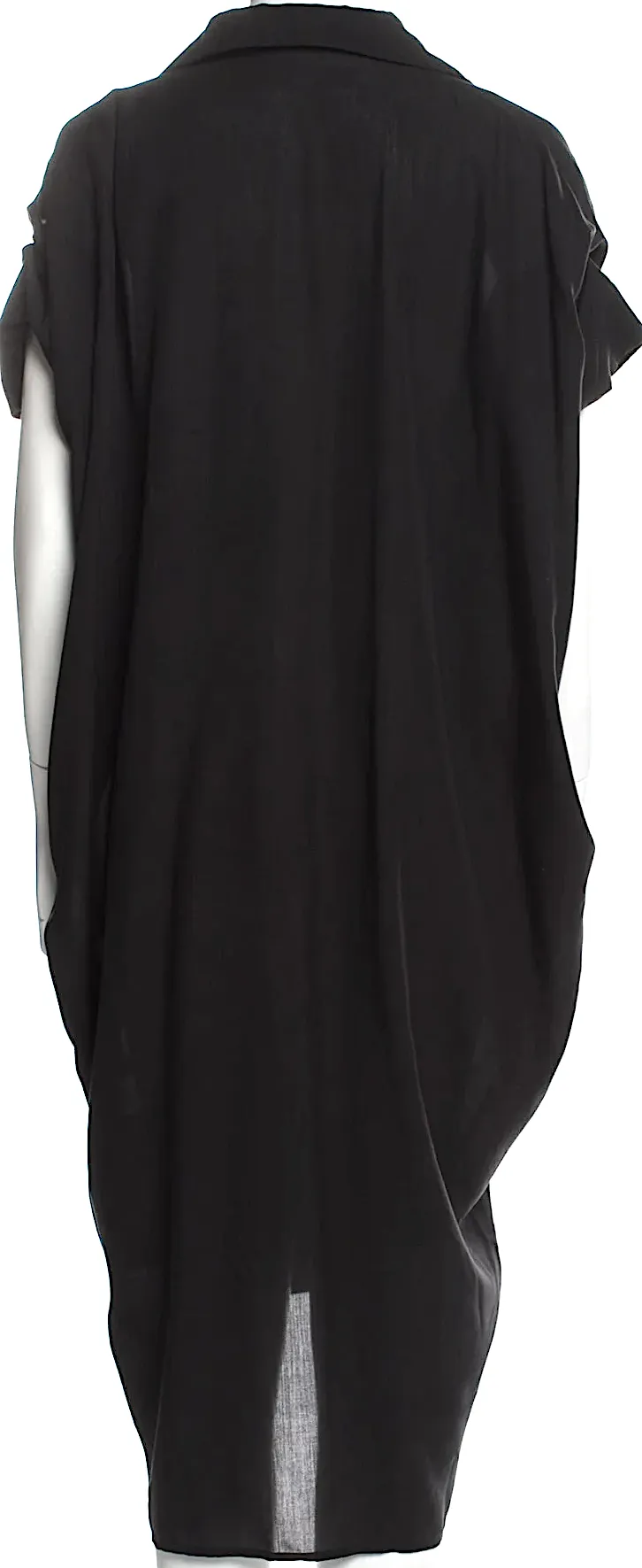 Totokaelo Black Lyocell V-Neck Midi Length Dress