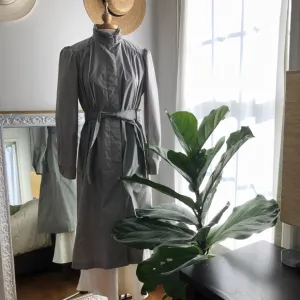 True Vintage gray midi length trench coat
