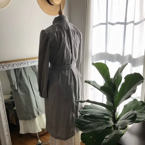 True Vintage gray midi length trench coat