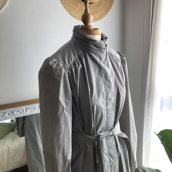 True Vintage gray midi length trench coat