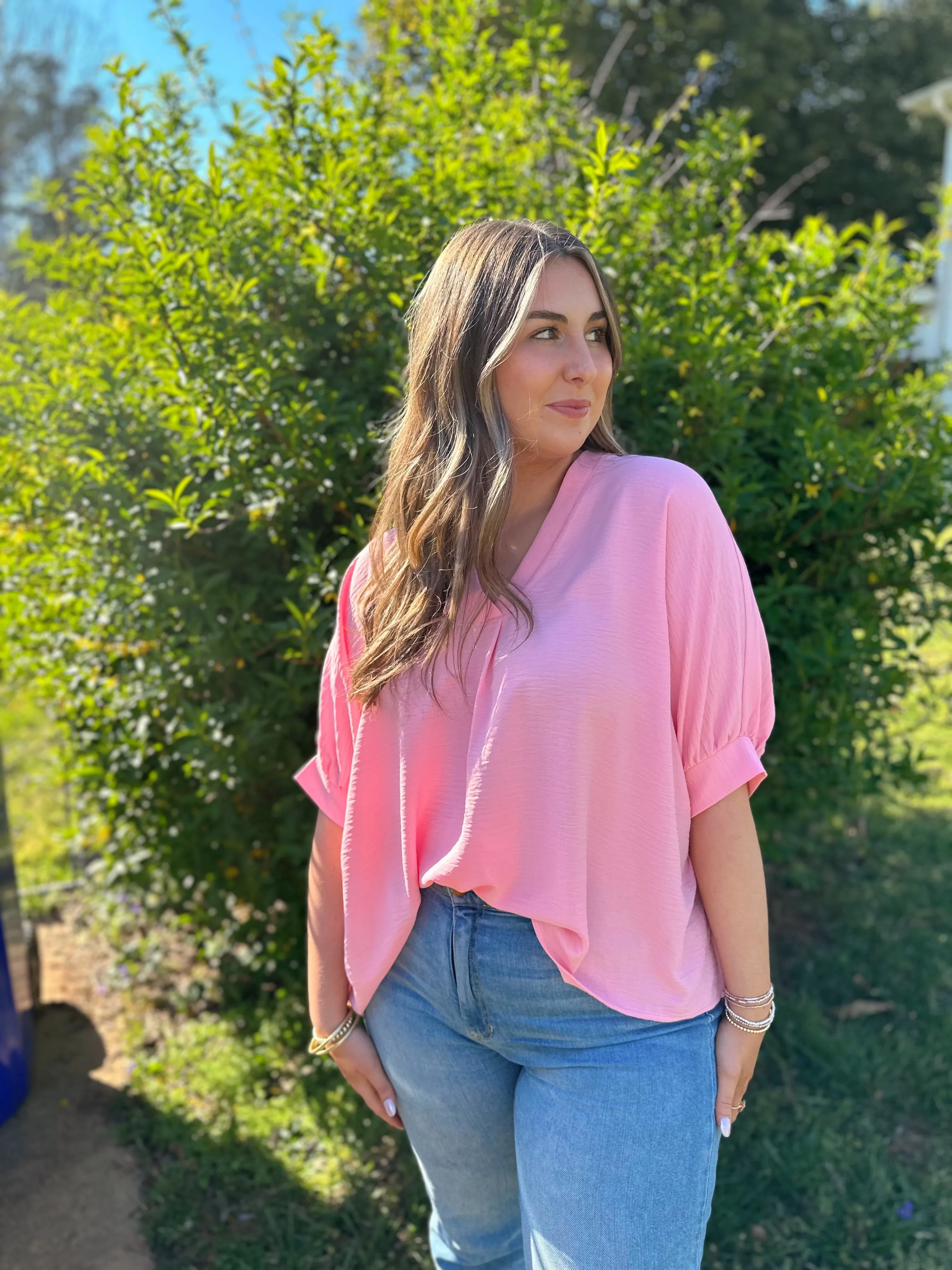 Truly The Cutest Springtime Pink Blouse