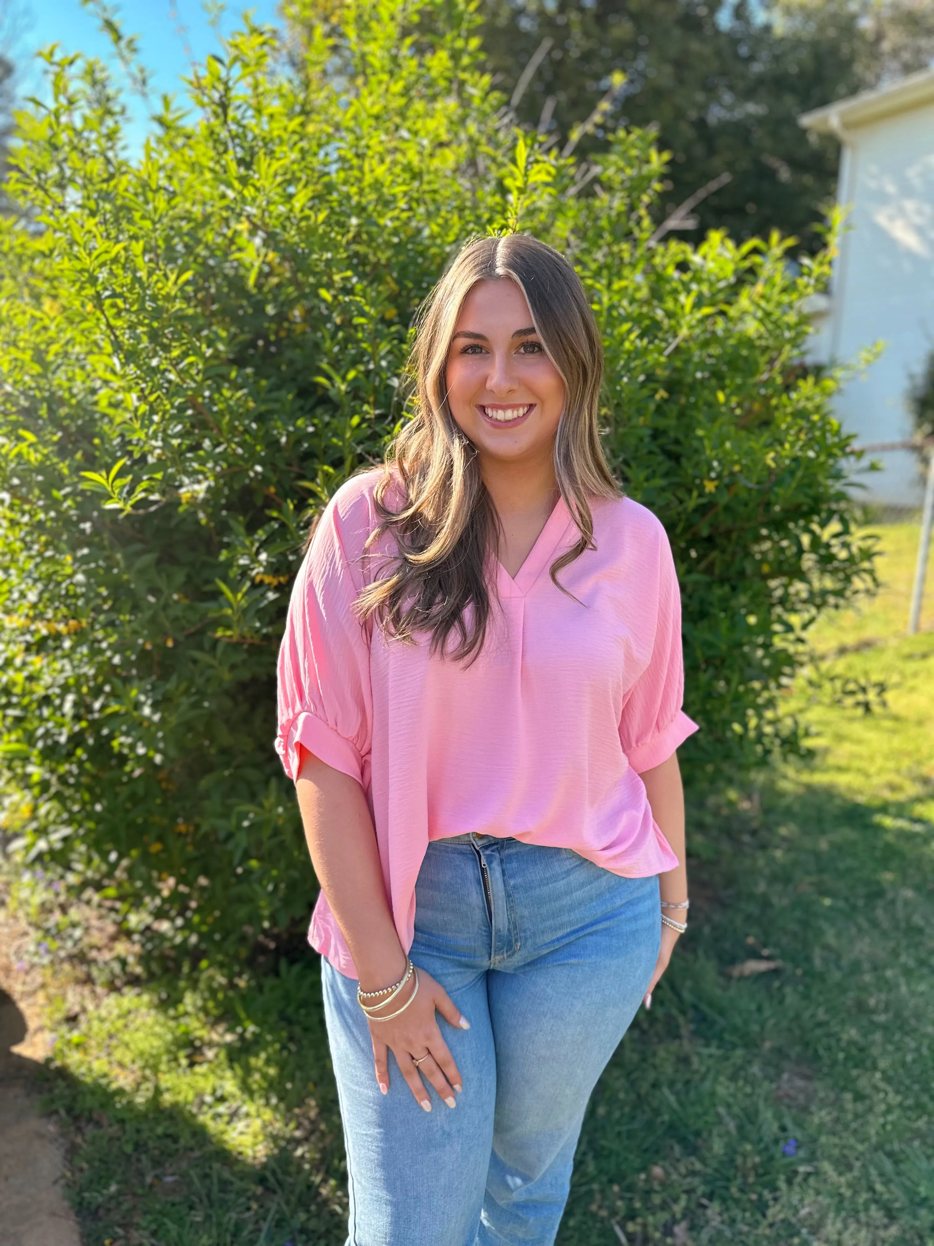 Truly The Cutest Springtime Pink Blouse