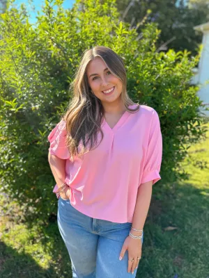 Truly The Cutest Springtime Pink Blouse