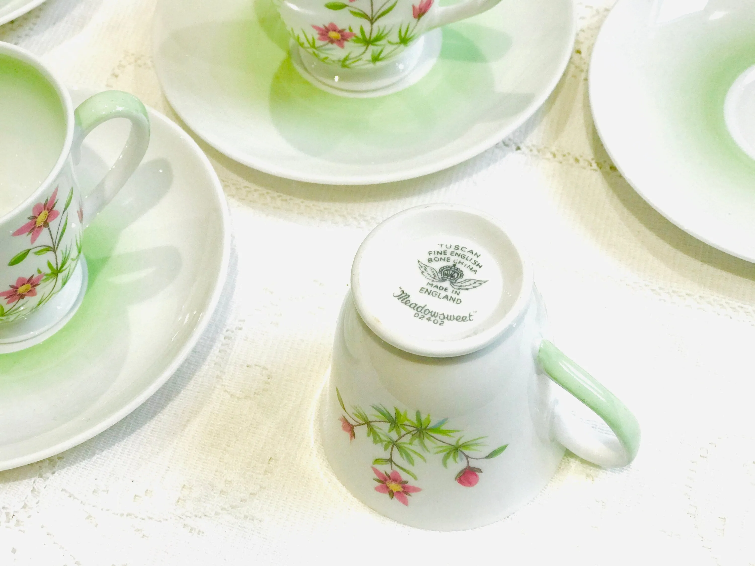 Tuscan China Vintage Coffee Set “Meadowsweet” pattern