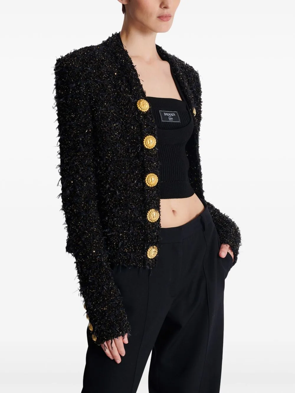 Tweed buttoned jacket