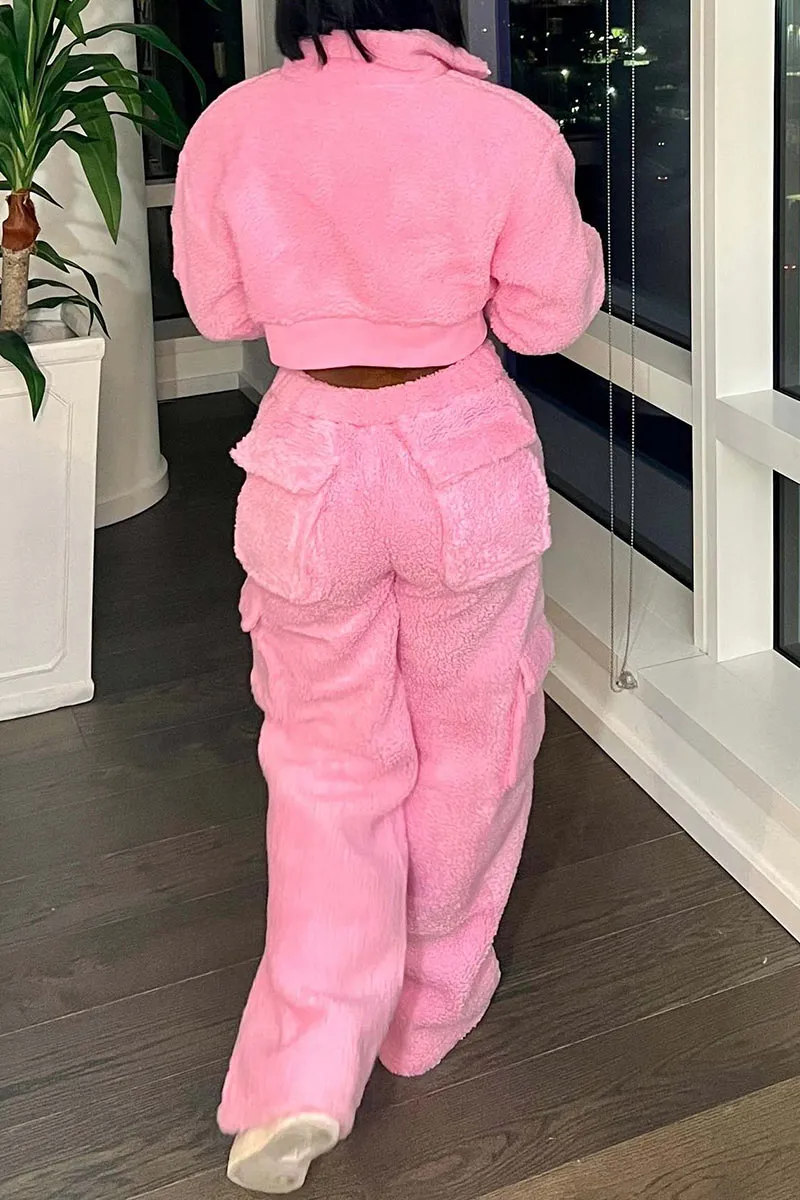 UI936 Woolen Polar Fleece Jacket Top and Pants Set