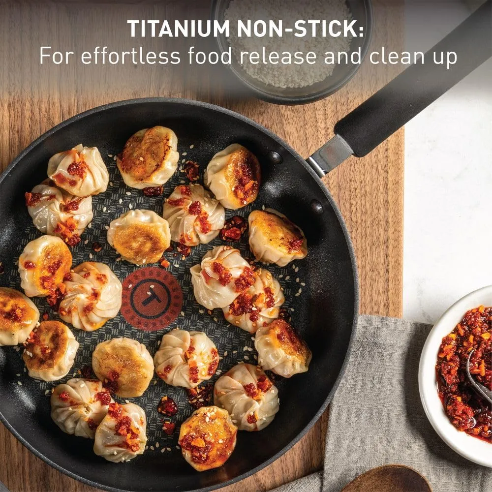 Ultimate Hard Anodized Nonstick Cookware Set 17 Piece, Oven Broiler Safe 400F, Lid Safe 350F, Kitchen Cooking Set w/ Fry Pans, Saucepans, Saute Pan, Griddle, Pots and Pans, Dishwasher Safe Black