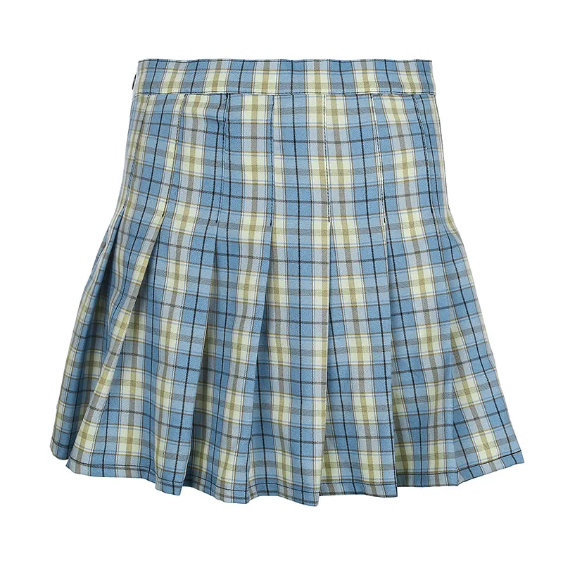 Ulzzang plaid pleated skirt KF81326