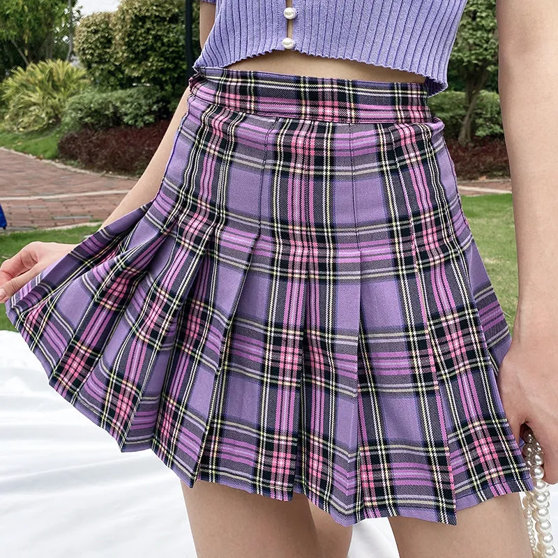 Ulzzang plaid pleated skirt KF81326