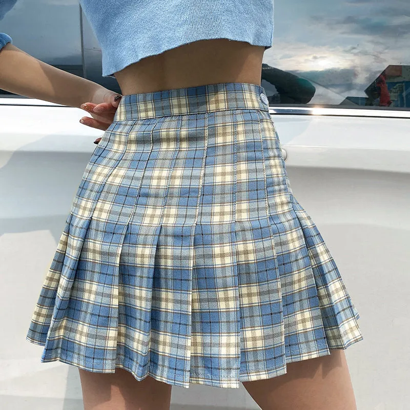 Ulzzang plaid pleated skirt KF81326