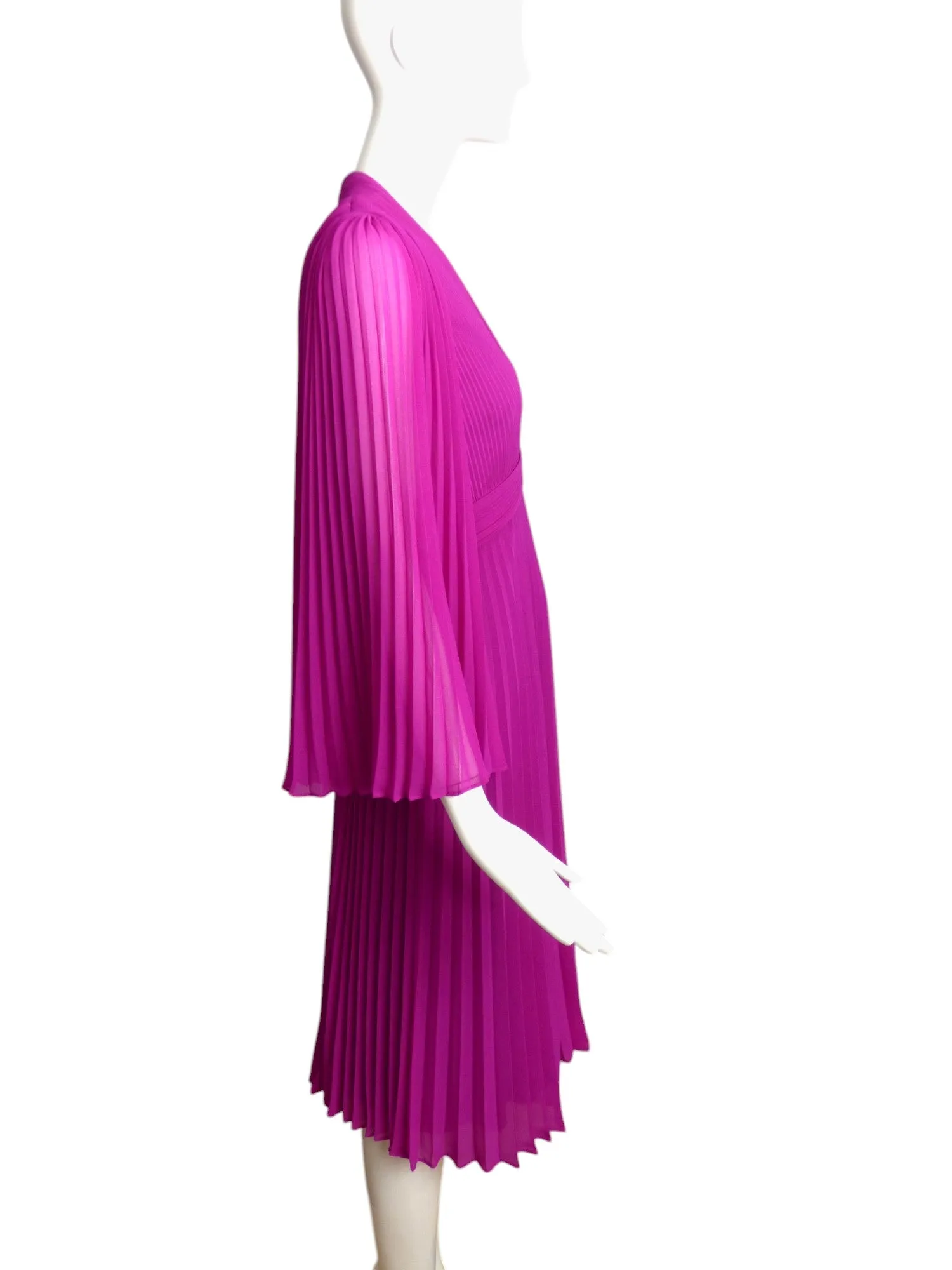UNGARO- NWT 2024 Pink Chiffon Jolie Pleat Dress, Size 10