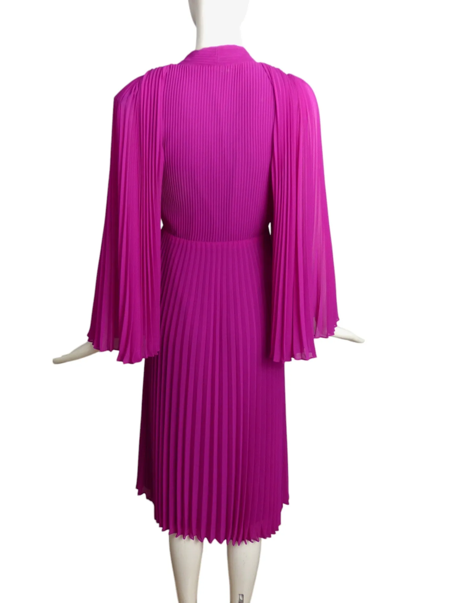 UNGARO- NWT 2024 Pink Chiffon Jolie Pleat Dress, Size 10