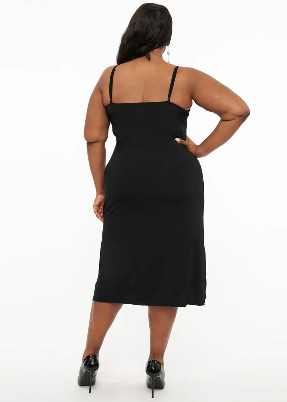 Unique Vintage Lola Midi Onderjurk Zwart