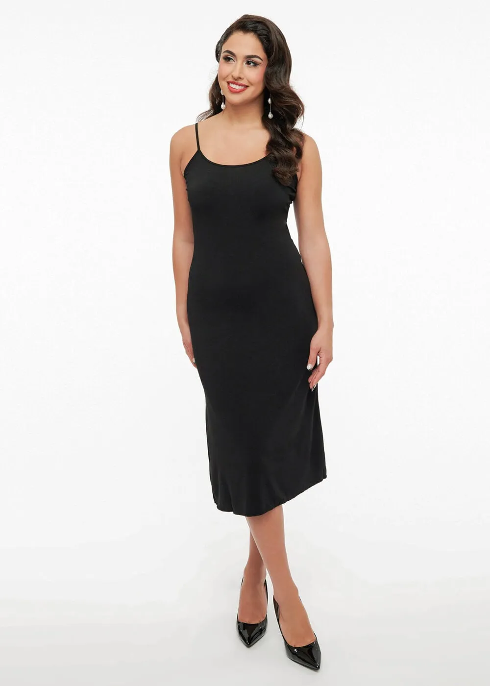 Unique Vintage Lola Midi Onderjurk Zwart