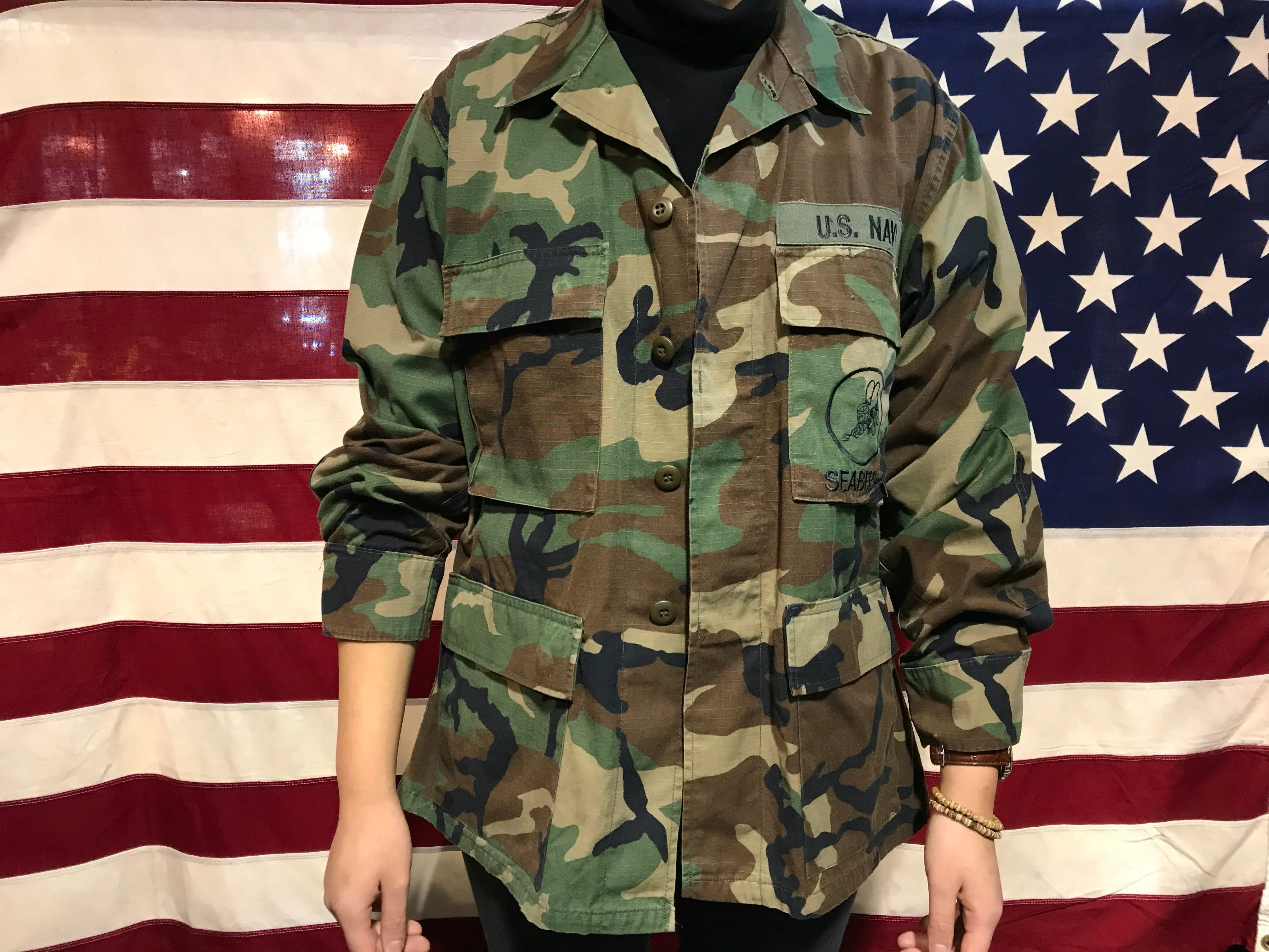 US Military Vintage Camo Ripstop Mens Over Shirt Jacket