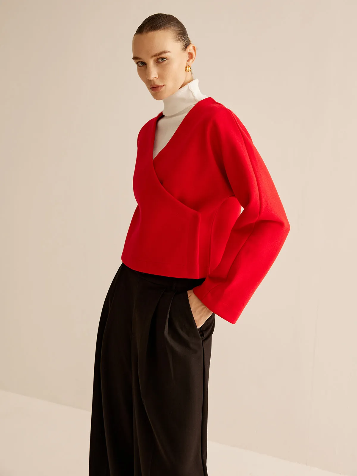 V-Neck Criss Cross Jacket