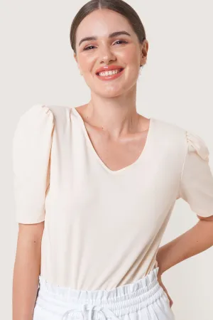 V-Neck Puff Sleeve Tee