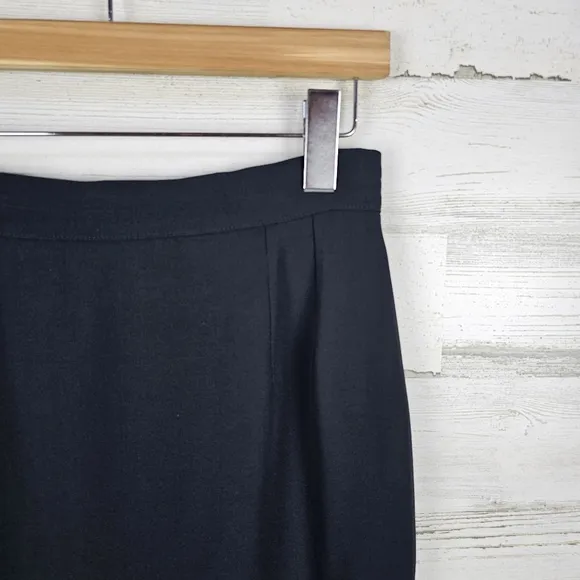 Valentino Miss V Italian Midi Skirt Sz 10 Black Vintage Designer Classic Career