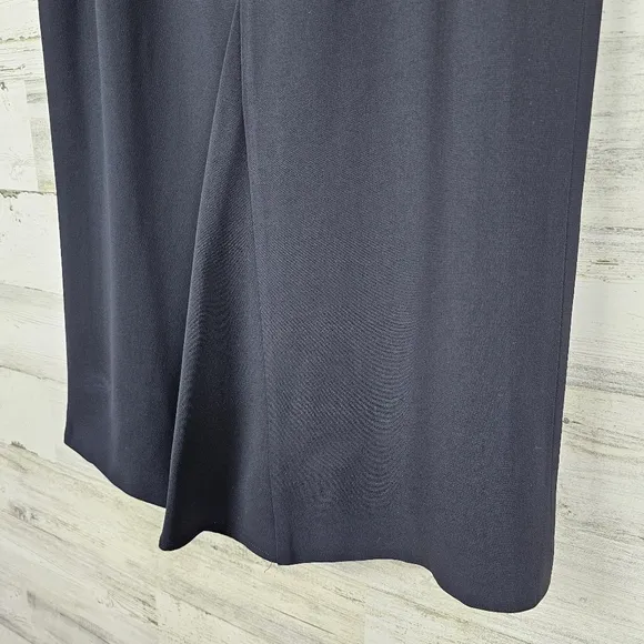 Valentino Miss V Italian Midi Skirt Sz 10 Black Vintage Designer Classic Career