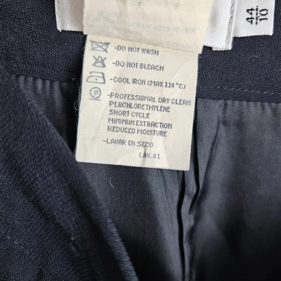 Valentino Miss V Italian Midi Skirt Sz 10 Black Vintage Designer Classic Career
