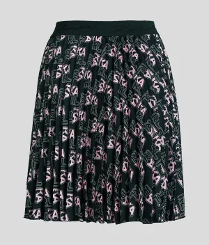 VARSITY AOP PLEATED SHRT SKIRT