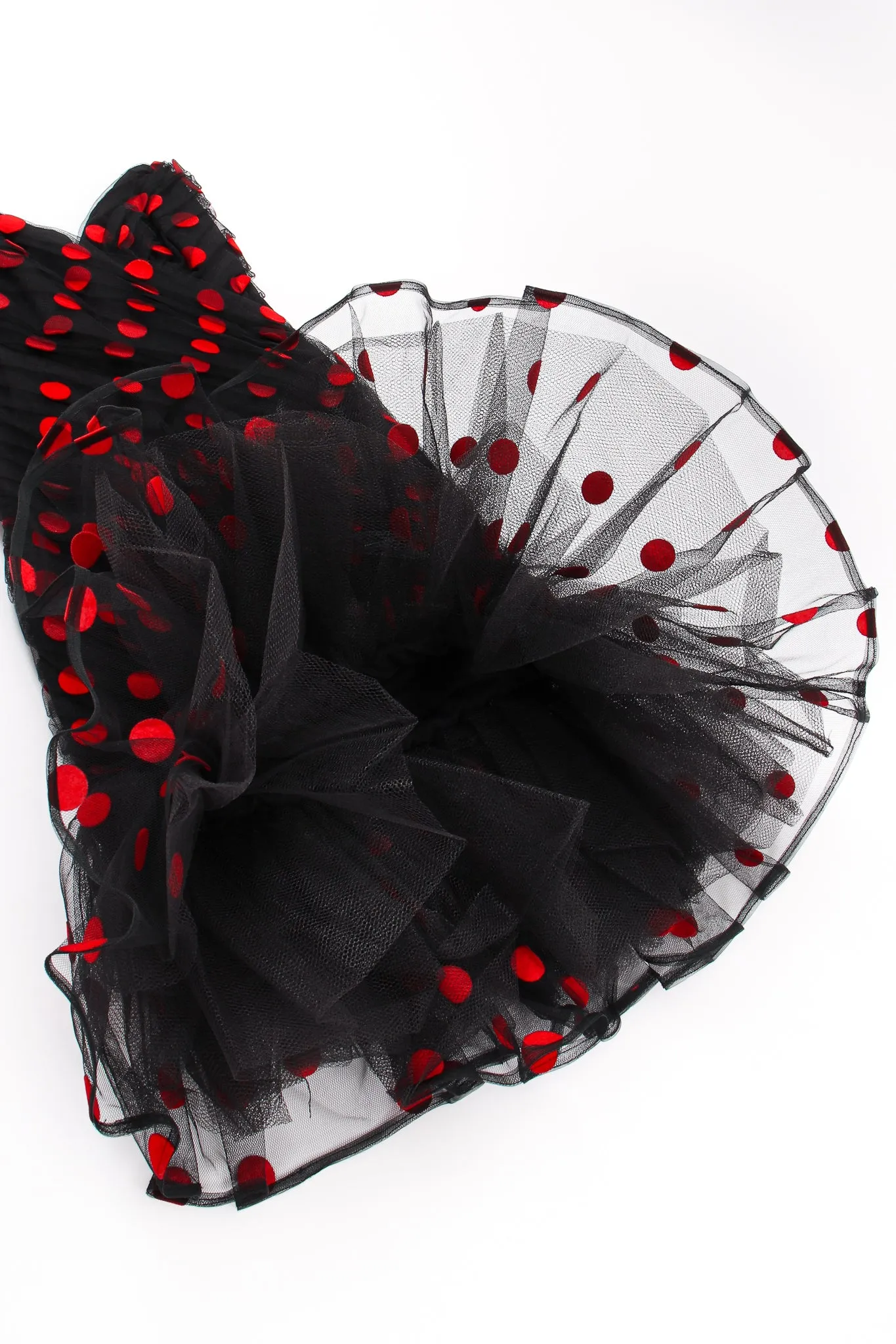 Velvet Dot Sweetheart Flounce Dress