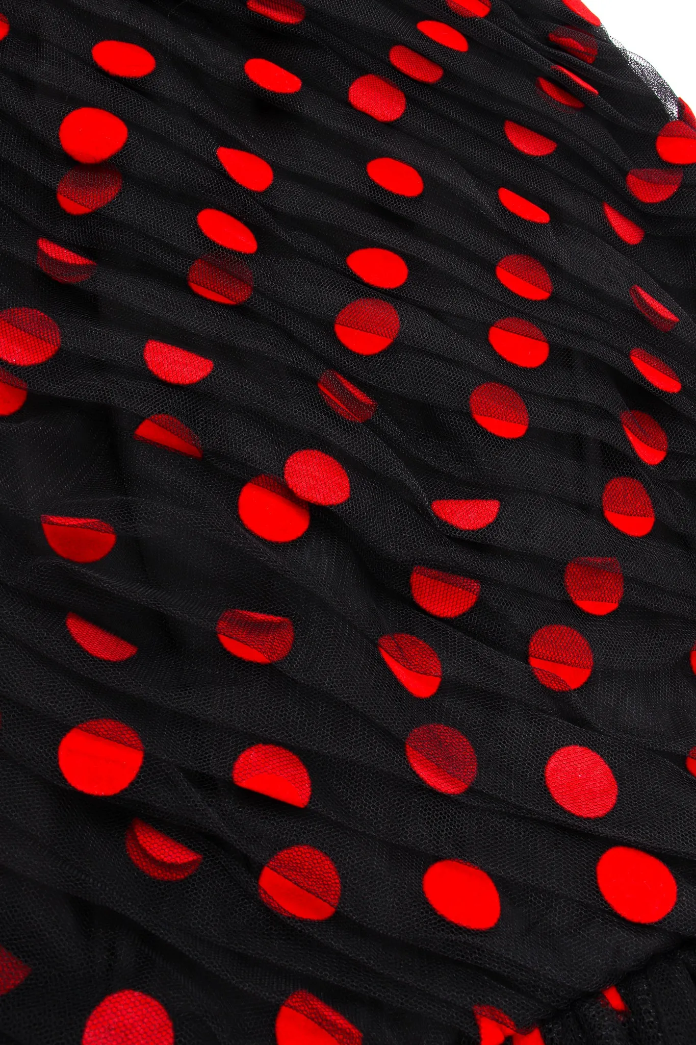 Velvet Dot Sweetheart Flounce Dress