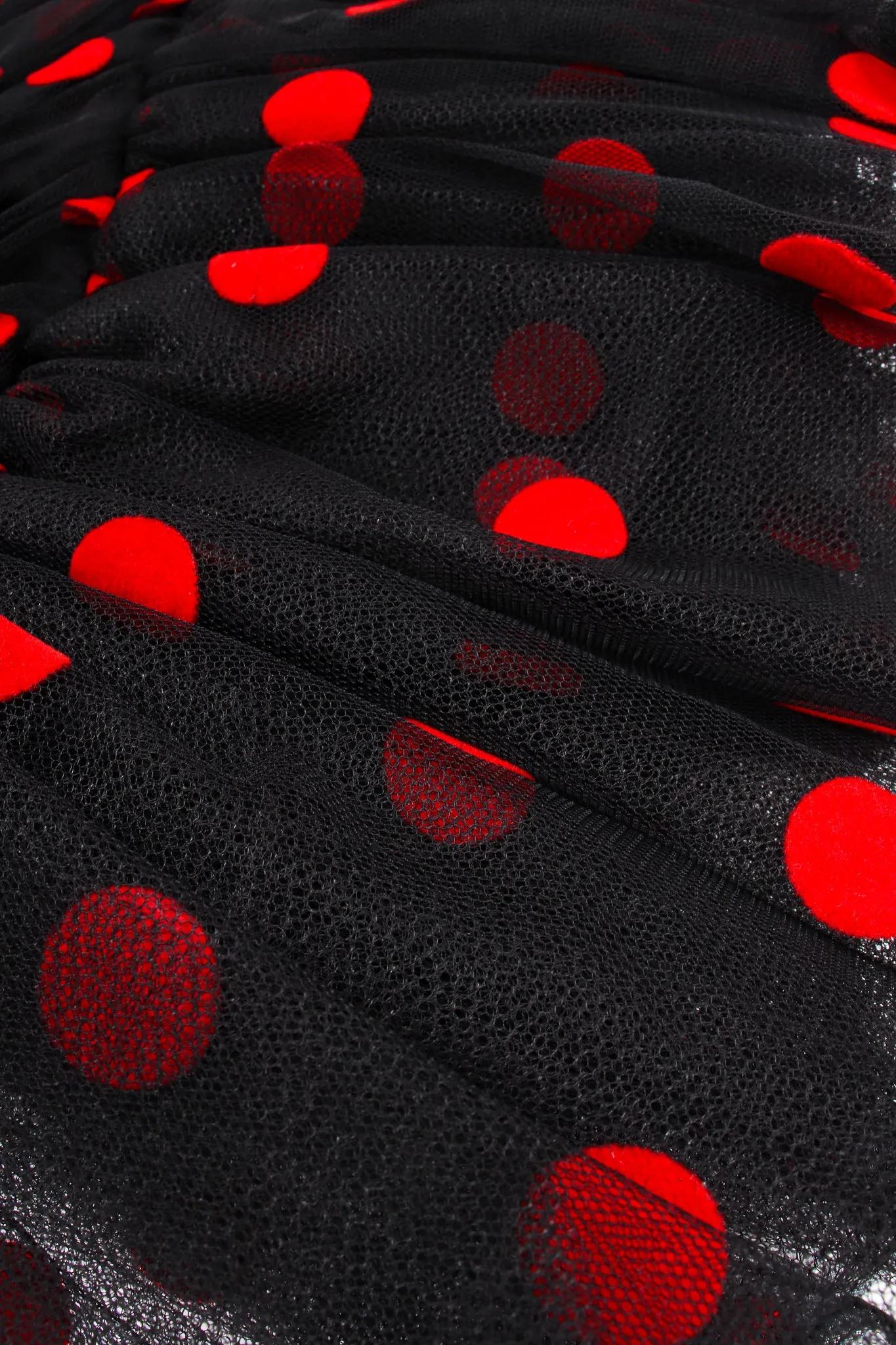 Velvet Dot Sweetheart Flounce Dress