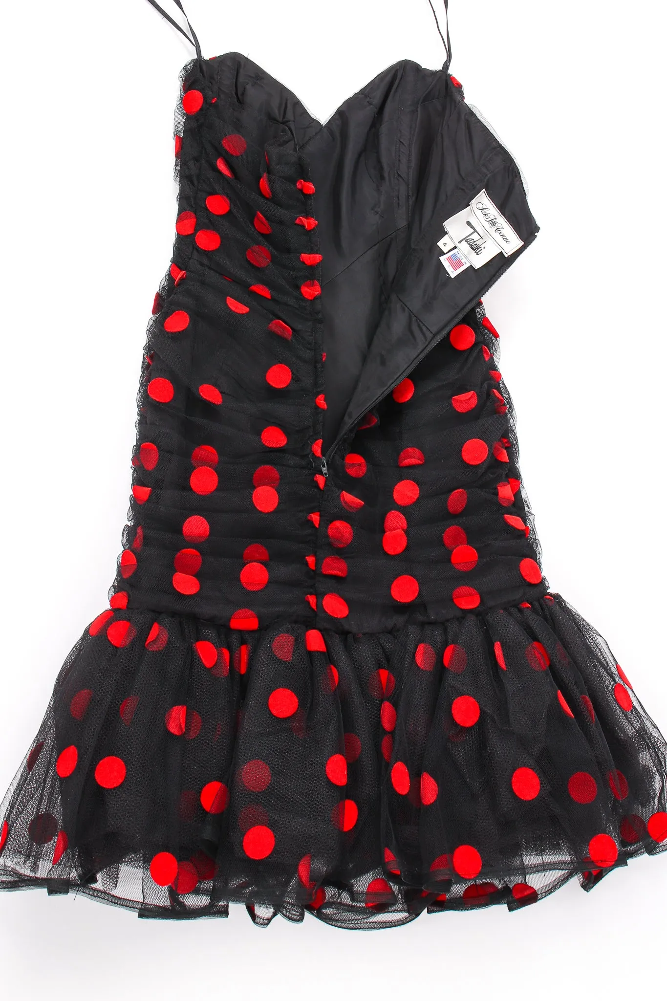 Velvet Dot Sweetheart Flounce Dress