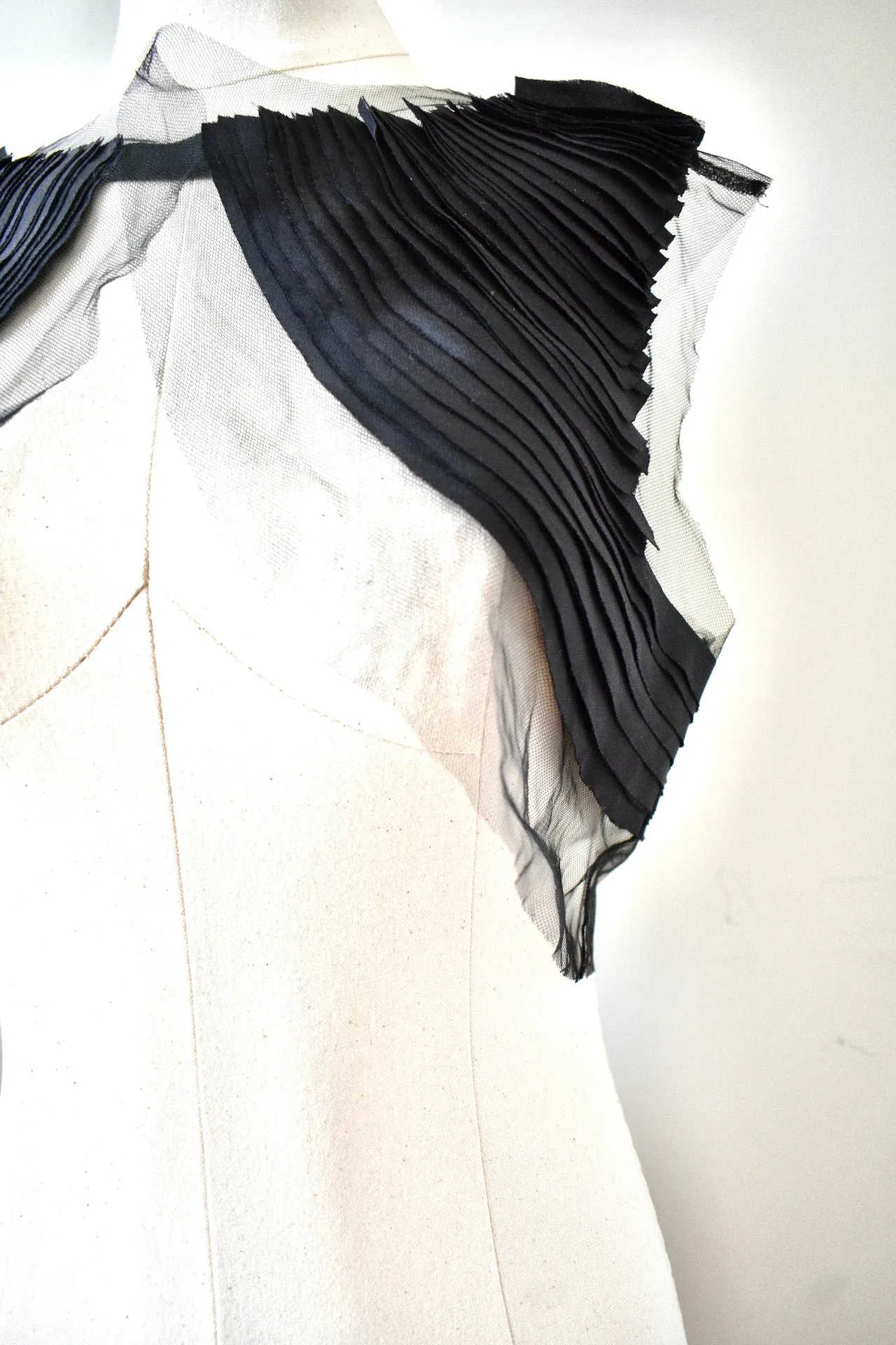 Vera Wang Black Pleated  Bolero